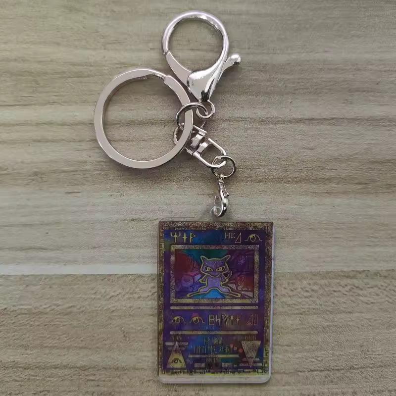 Pokemon Anime Small Card Key Chain Charizard Keychains Blastoise Venusaur Mewtwo Diy Acrylic Action Toy Figures Game Collection - Image 14