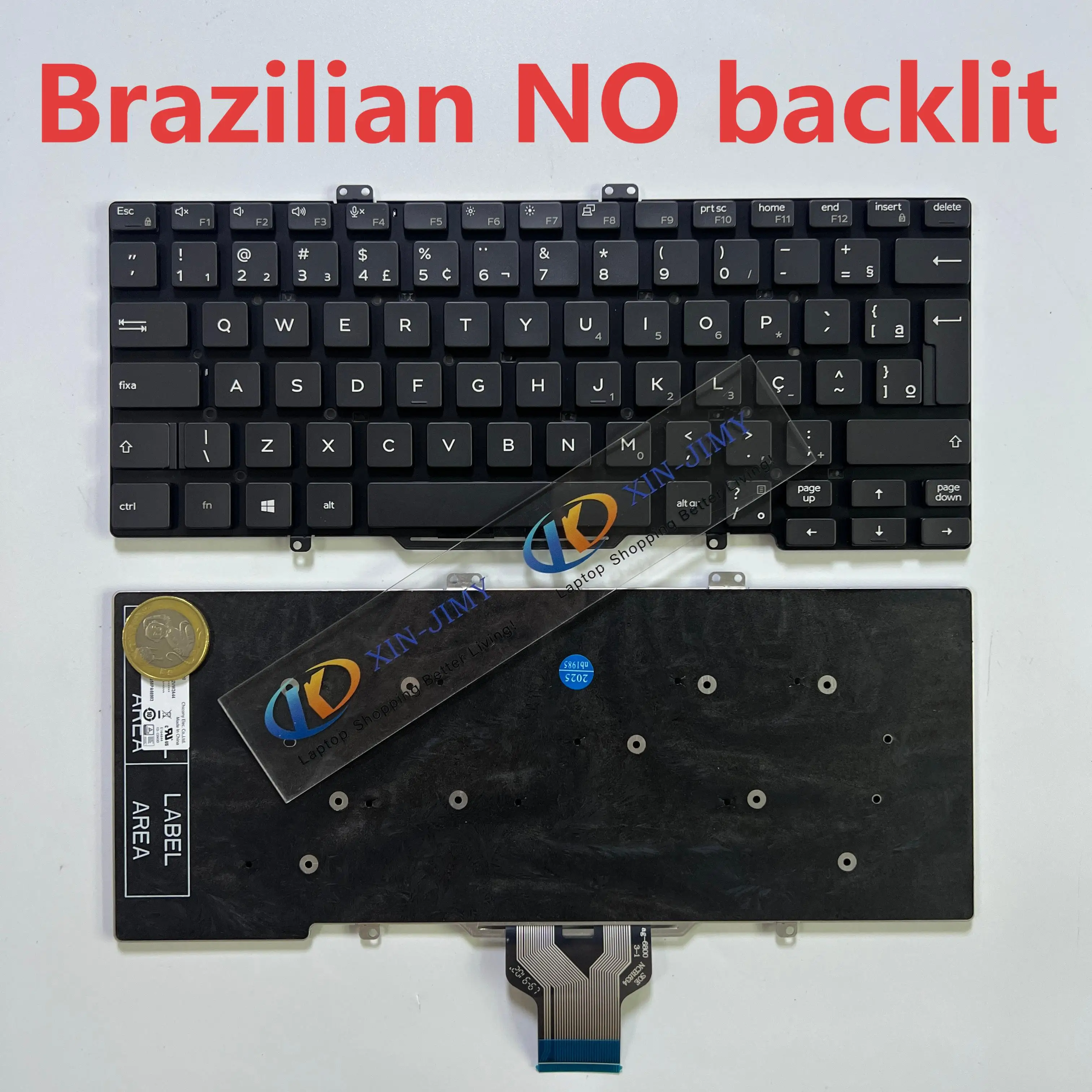 5400 Teclado Brasileiro para Dell Latitude 5400 5401 5410 5411 (Y2019) 7400 3400 03C7CJ 049VT0 0G6KXM 0V2RM9 SN7282BL
