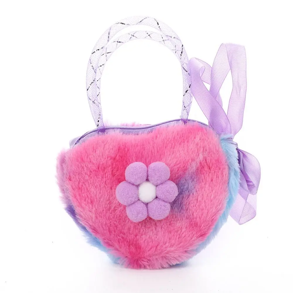 Heart-Shaped Shoulder Bag Zipper Closure Small Backpack Kawaii Crossbody Bag Lightweight Children Coin Purse For Kids Girls
