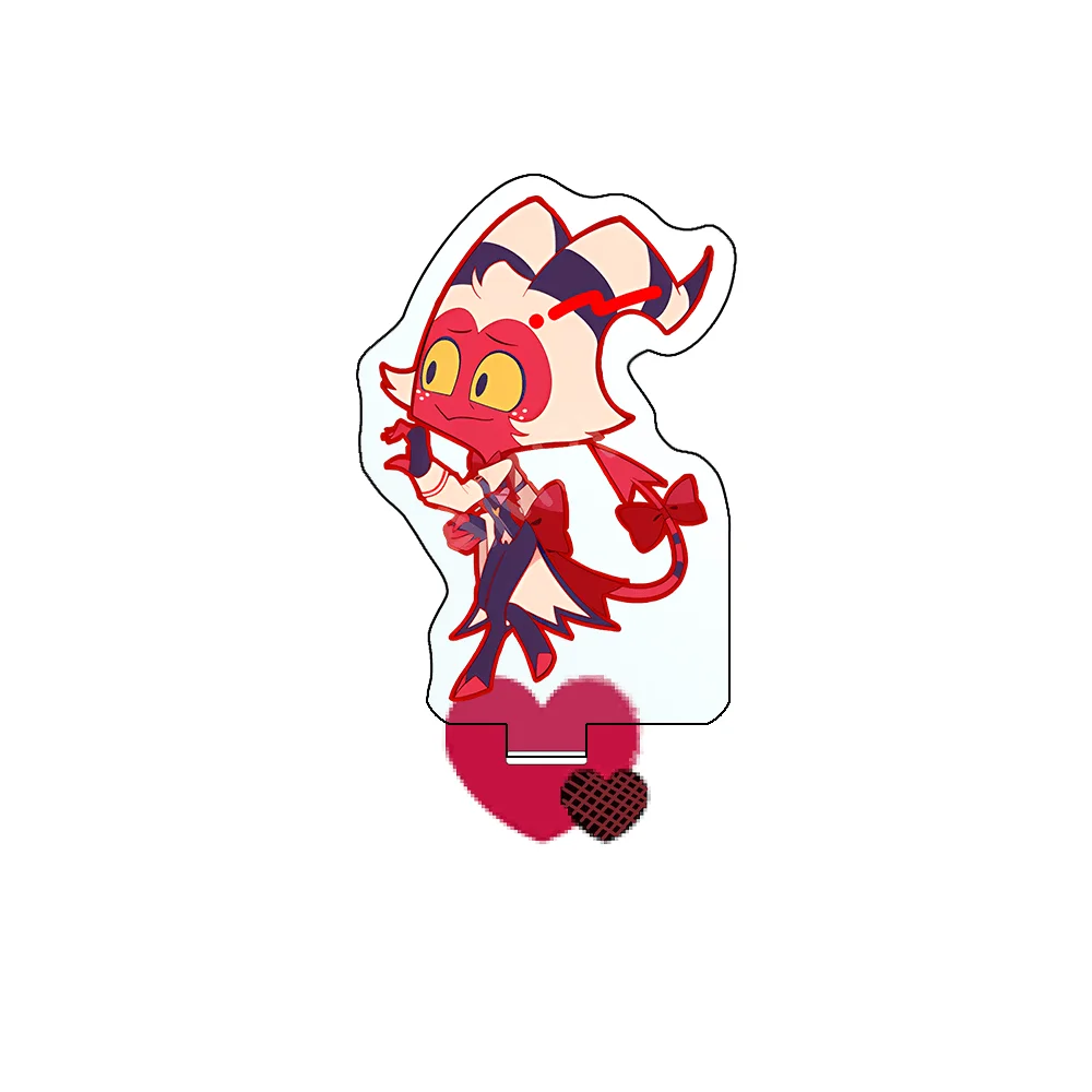 Hazbin Hotel/Helluva Boss 10cm Blitzo Sitzende Q-Version Acryl-Ständer Schlüsselanhänger Niedlicher Chibi Anime Otaku Sammlerstück Desktop-Deko Geschenk – Detail 3