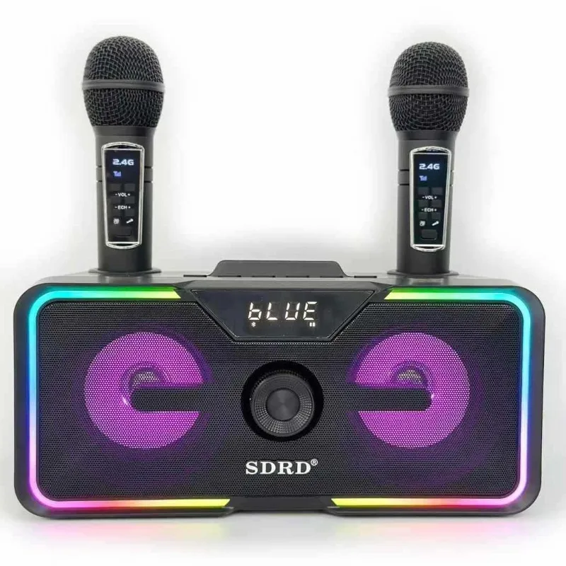 

Беспроводная Bluetooth-колонка SD215 с микрофоном для домашнего караоке, встроенный двойной хоровой микрофон