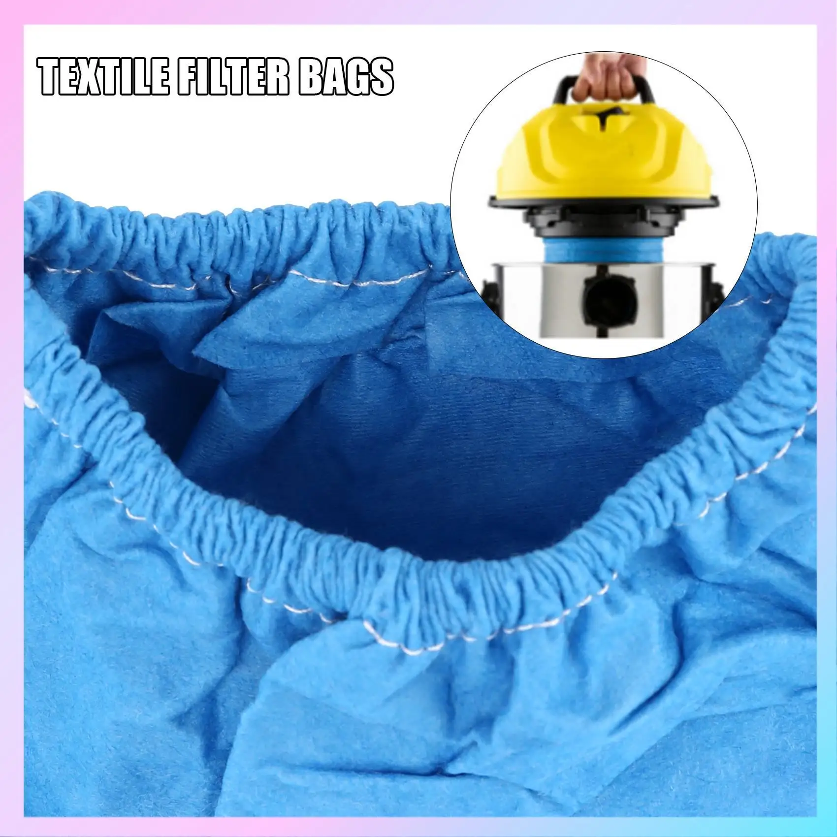 ABRG-Sacchetti filtranti tessuti Filtro in schiuma bagnata e asciutta per Karcher MV1 WD1 WD2 WD3 Sacchetto filtro per aspirapolvere Aspirapolvere 4 pezzi