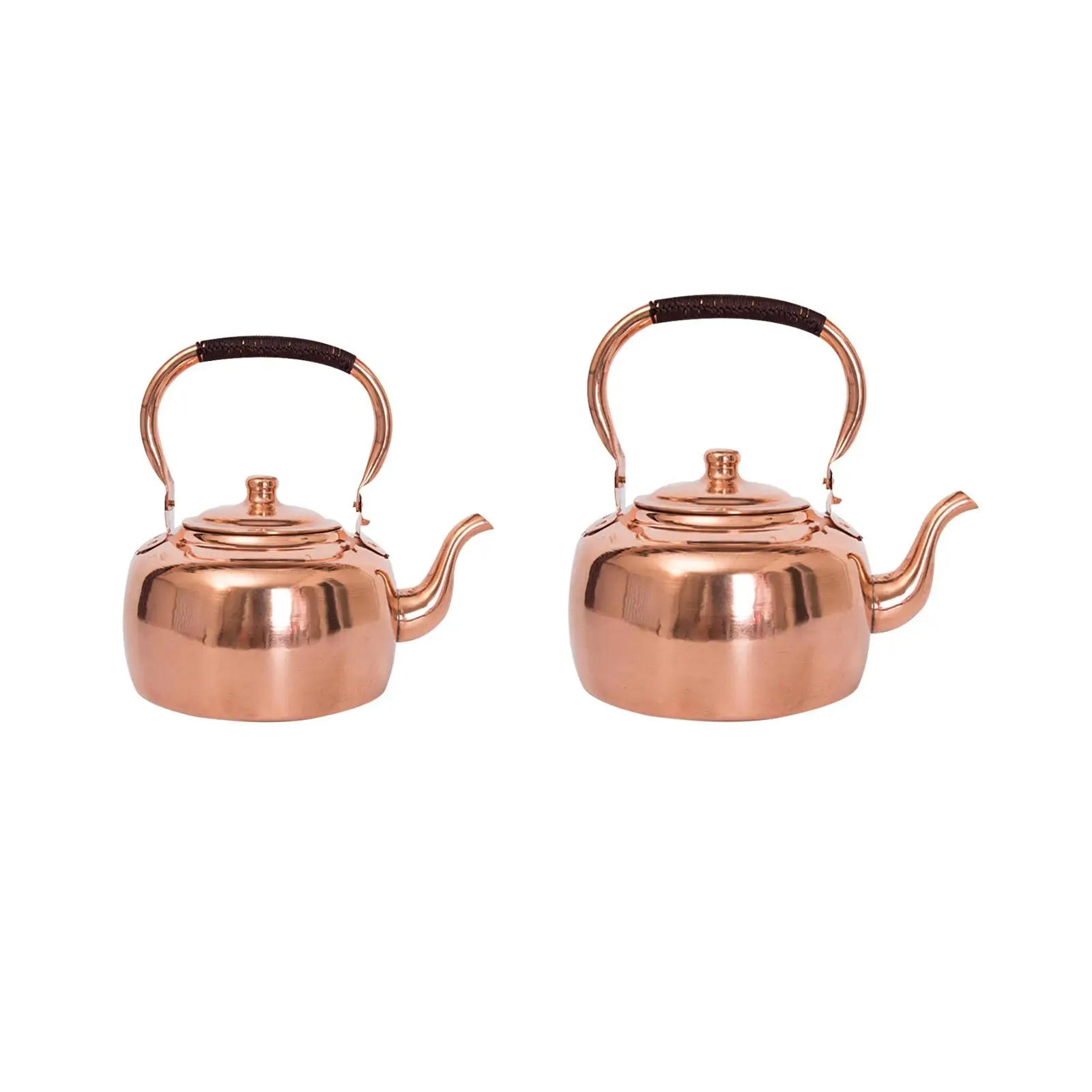 

Tea Kettle Wrapped Handle Kung Fu Teapot Stoves Top Water Kettle Copper Red Copper Kettle for Camping Stovetop Boiling Water