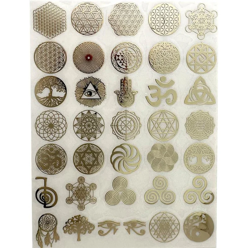 20 0 pieces.Custom.Custom Metal Sticker Geometry Orgone Sticker Self Adhesive Decals