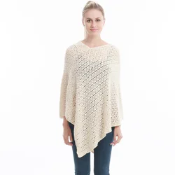 Scialle da donna primavera autunno Lady maglia avvolgente bidirezionale pullover tinta unita maglione scavato allentato poncho autunnale nave di goccia all'ingrosso