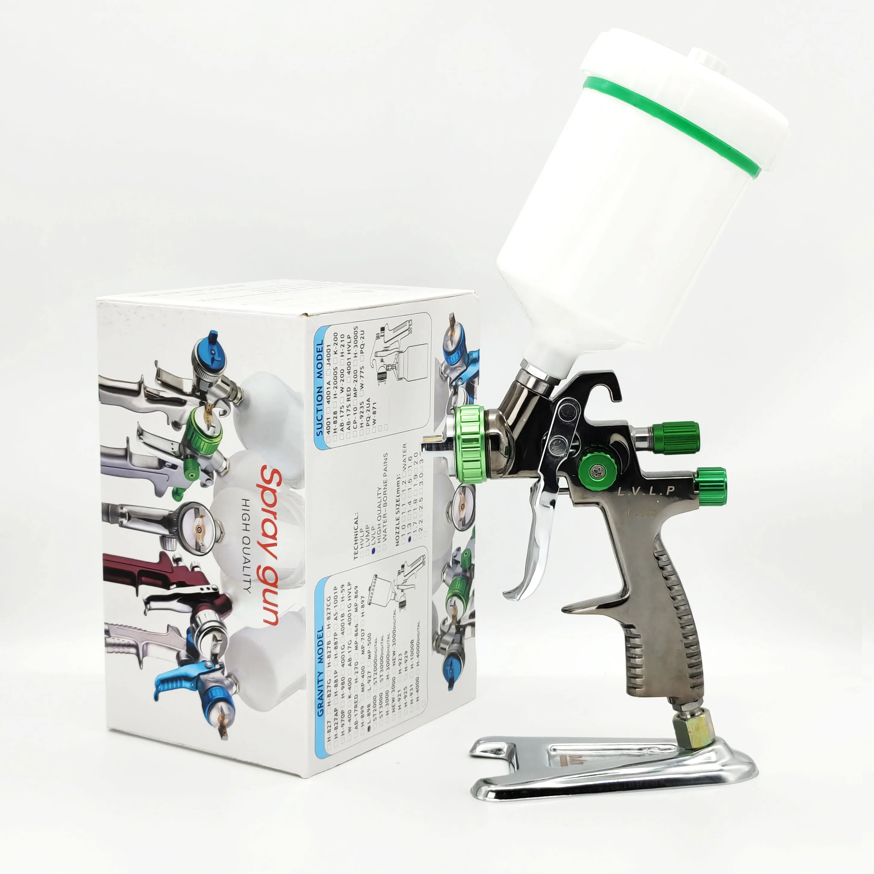 LVLP 1.3mm Spray Gun L-898 Stainless Steel Gravity Feed Spray Gun With 600cc Cup LVLP Professional Airbrush Paint Spray Gun