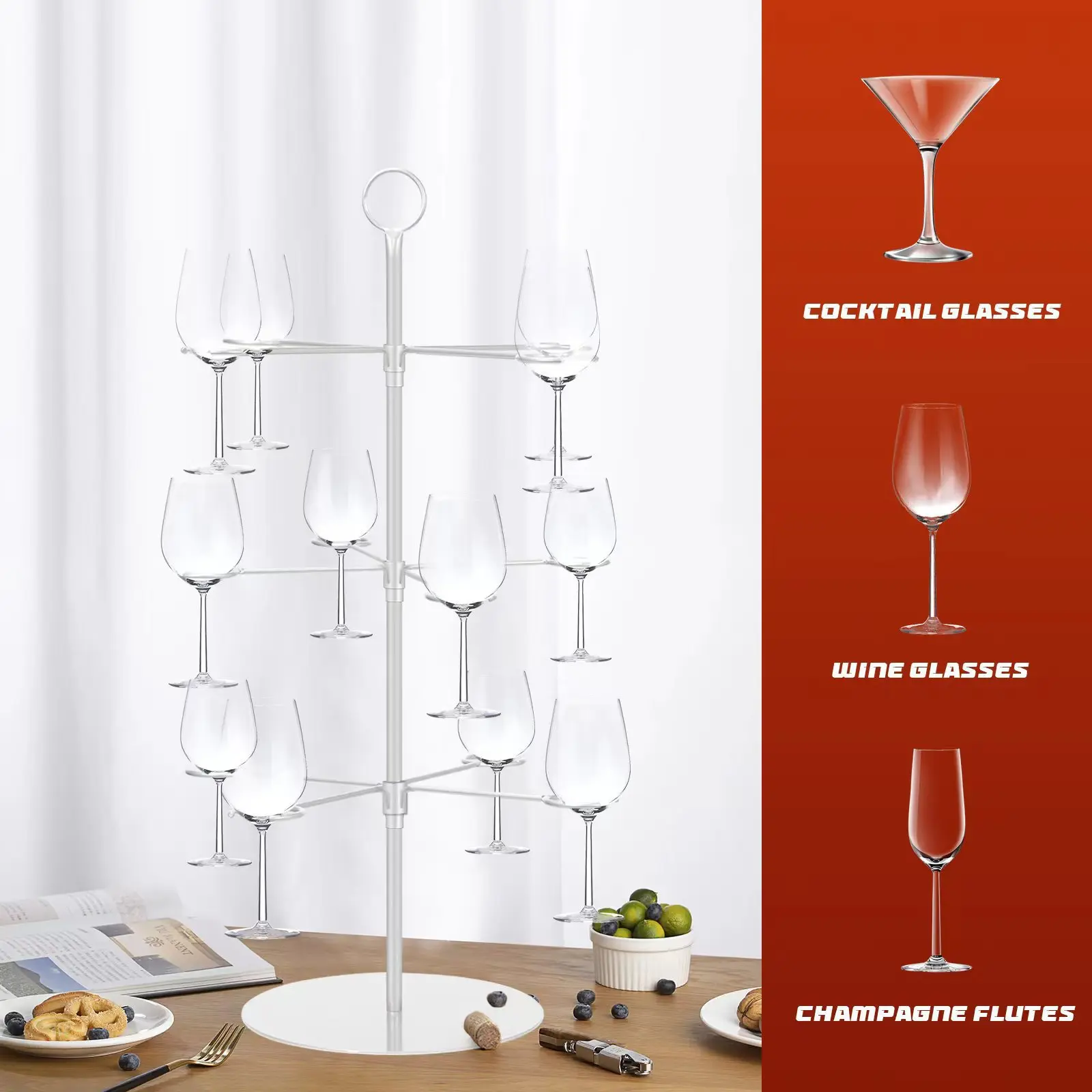 Wine glass holder Wrought iron wine glass storage rack Creative home ornament Wedding decoration Goblet metal hanger