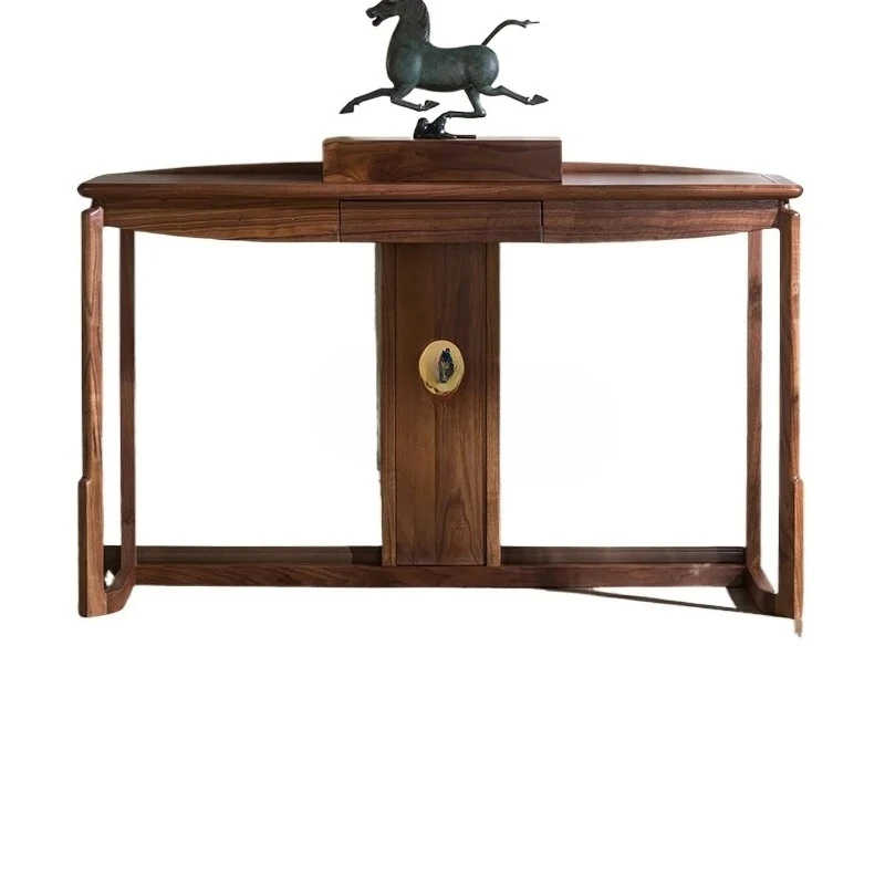 

Black walnut solid wood porch cabinet display end view table for new Chinese furniture