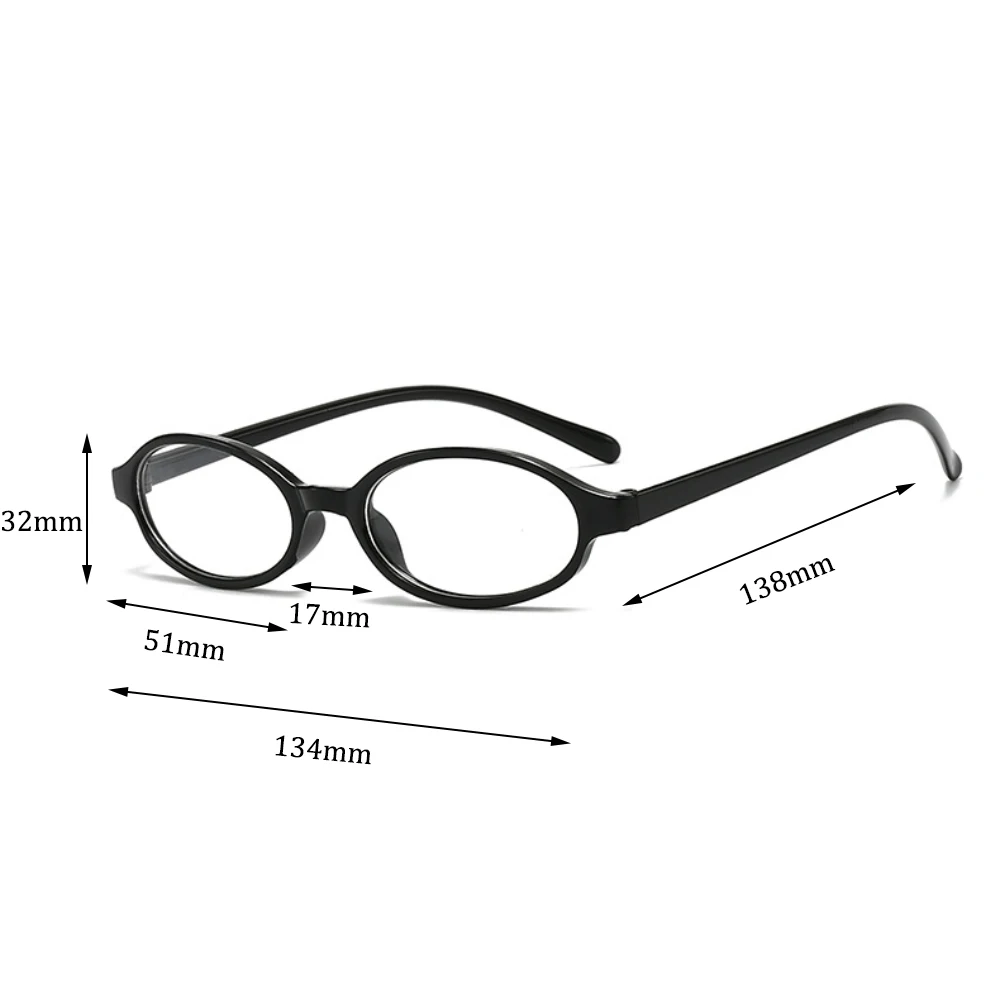 KLASSNUM Vintage Small Oval Glasses Women Y2K Eyepiece Fashion Anti Blue Light Glasses Transparent Computer Protective Eyewear