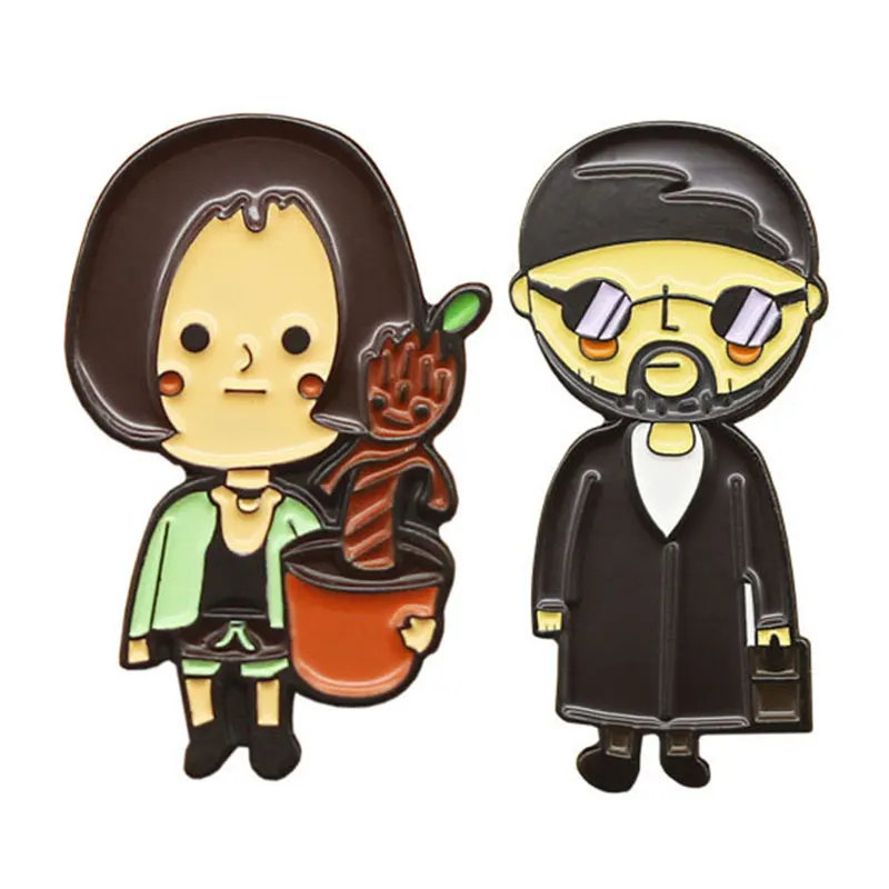 Leon The Professional House Plant Enamel Pins Enamel Pins Terror Killer Badges Lapel pins Brooches Women Men Jewelry Gifts