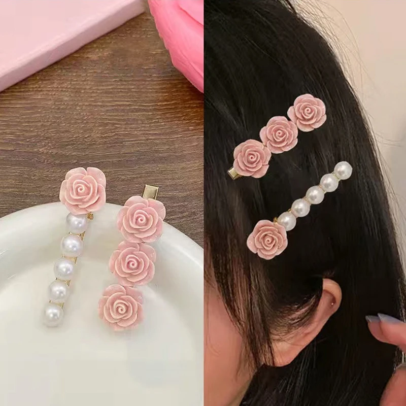 French Vintage Romantic Flower Camellia Antique Hanfu Hair Clip Hairpin