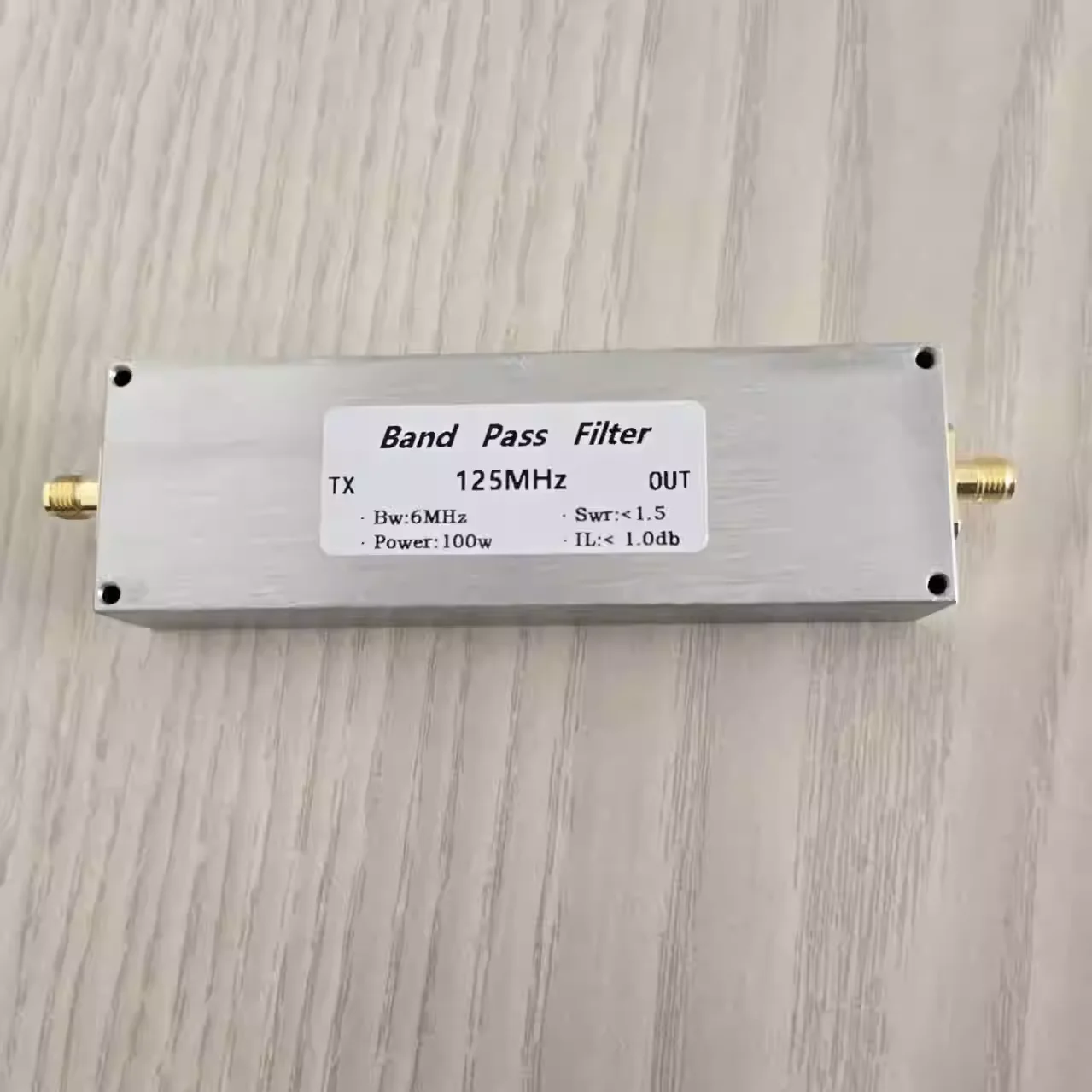 125MHz bandpass filter BPF 100W SMA Mother Seat