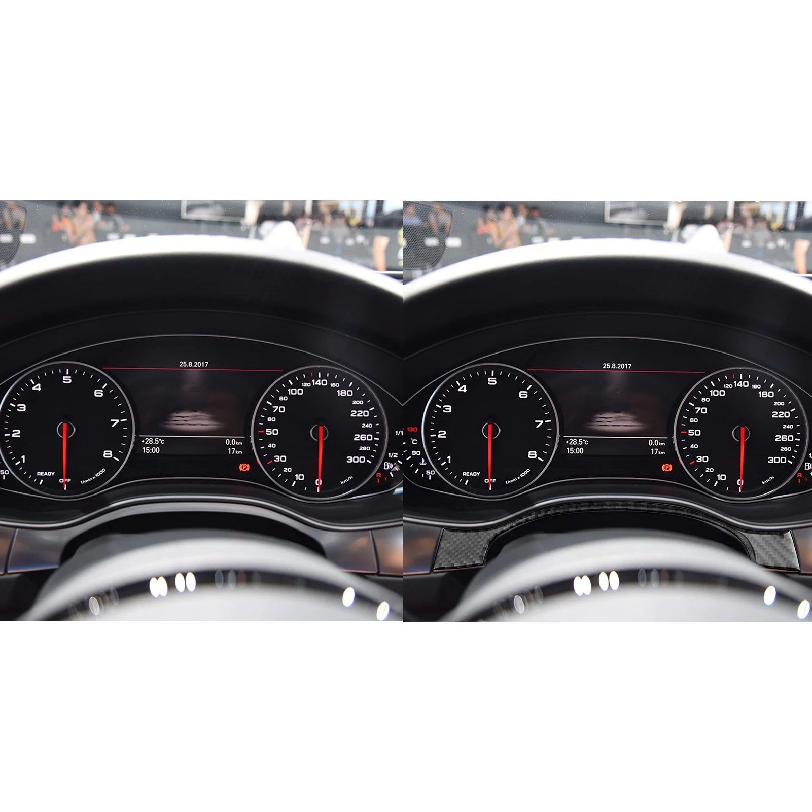 Dashboard Decoration Cover Trim Sticker for Audi A6 S6 C7 A7 S7 4G8 2012 2013-2018 Car Interior Accessories Carbon Fiber