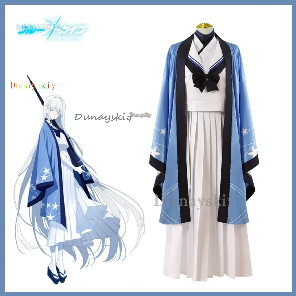 

Goryou Nagusa Cosplay Anime Blue Archive Costume Nagusa School JK Uniform Kimono Set Haori Halloween Party Outfit for Women