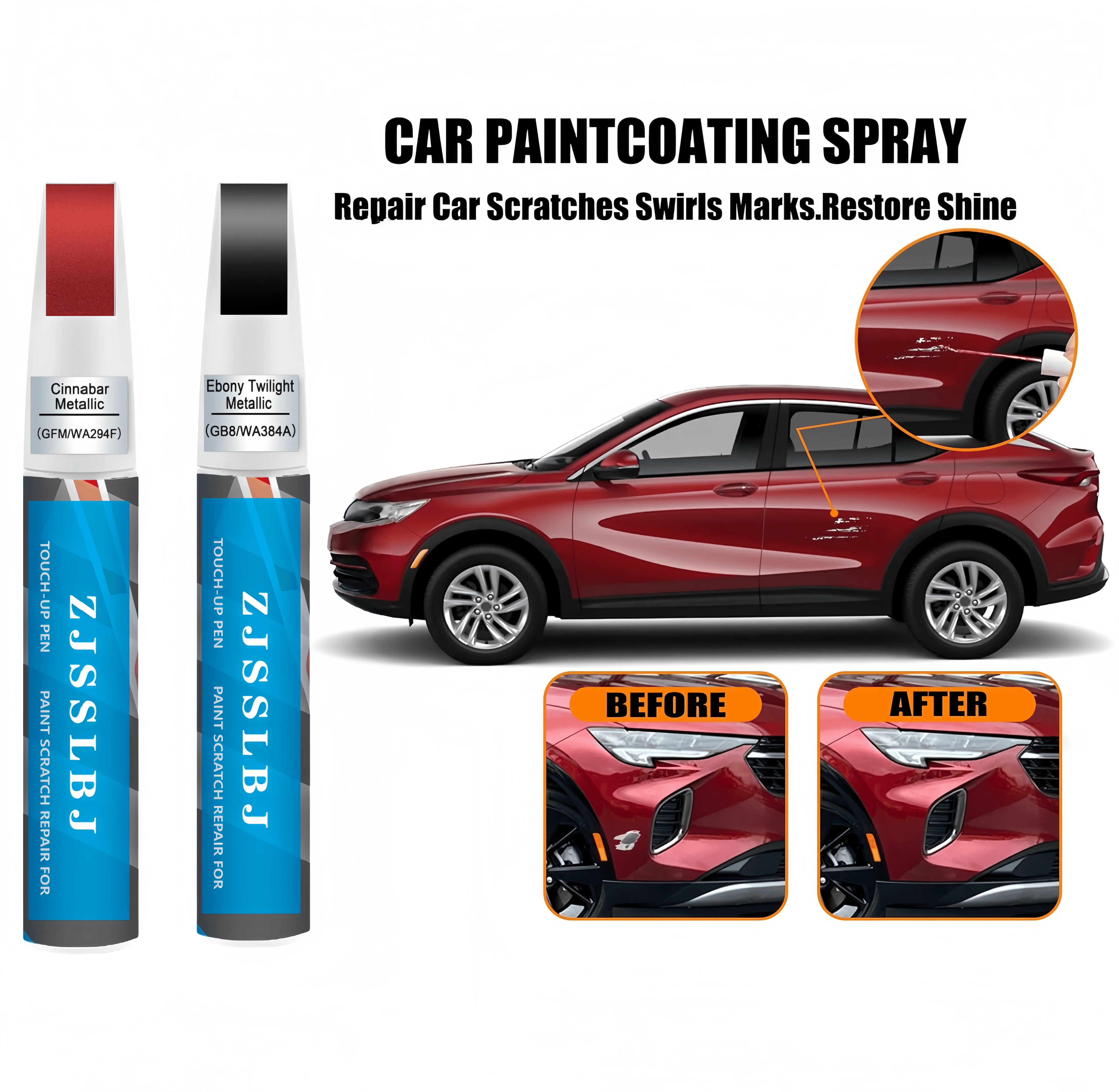 for Buick Touch Up Paint Kit with 2K Clear Coat - Exact Match GAZ Summit White, GB8 Ebony Twilight - Chip Scratch Repair