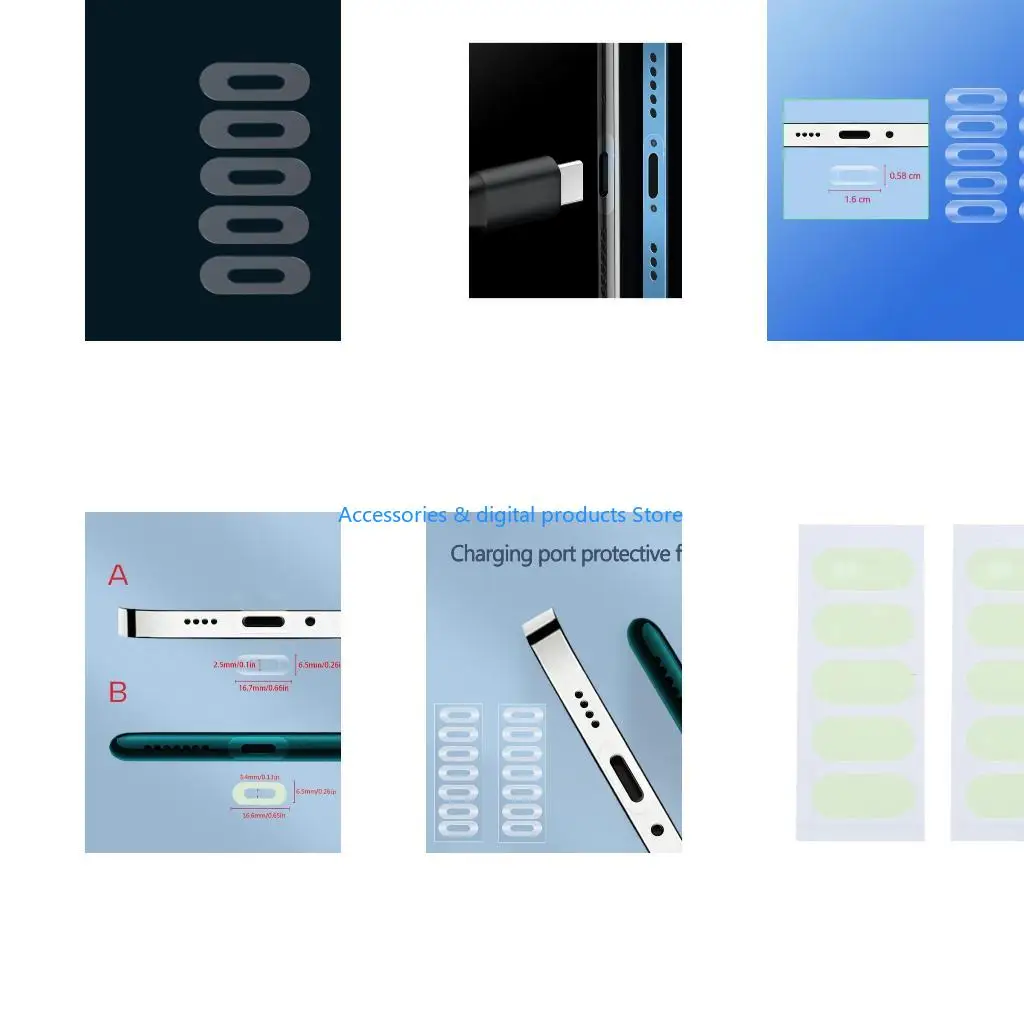 77JD Cell Phone Accessories Charging Port Protector Film for Type-C Smartphones