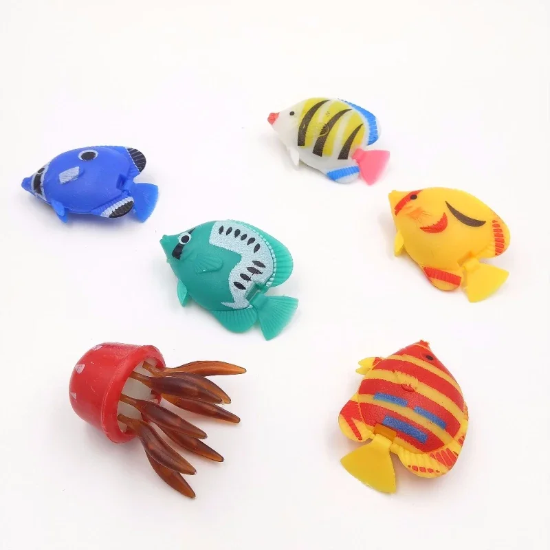 10pcs Aquarium Plastic Artificial Fish Colorful Tropical Fishes Ornaments for Aquarium Floating Fish Decor