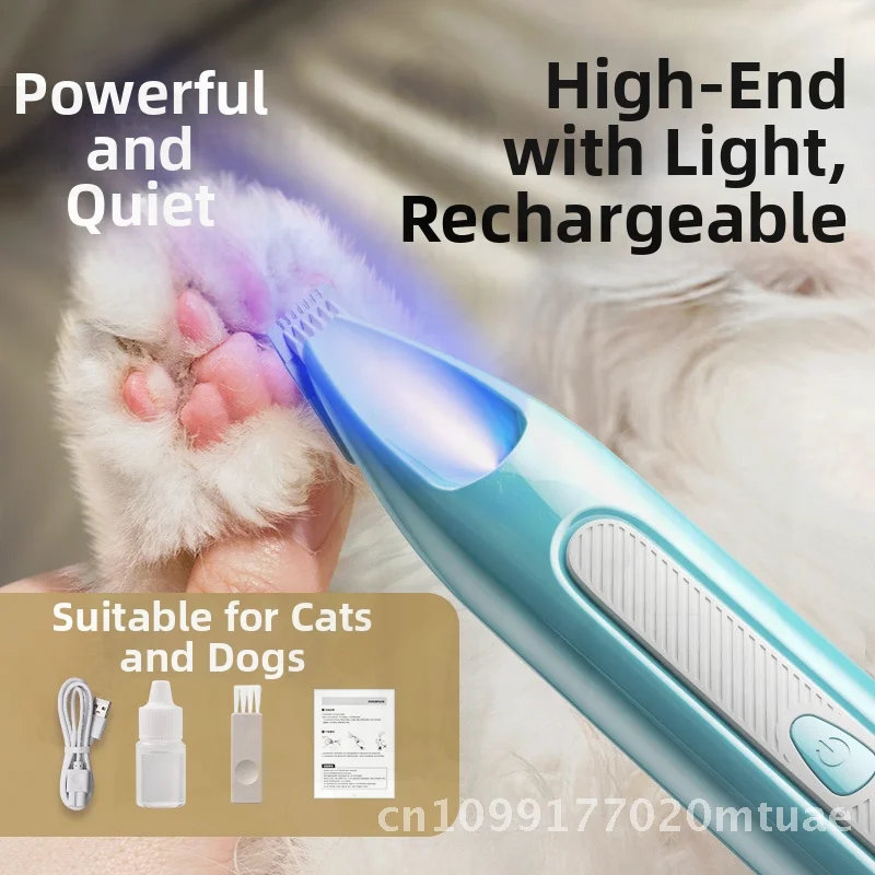 ماكينة حلاقة كهربائية لقدم الحيوانات الأليفة جهاز تشذيب صامت للقطط والكلاب معدن وردي/أزرق عالي الجودة متسلق خاص لـ