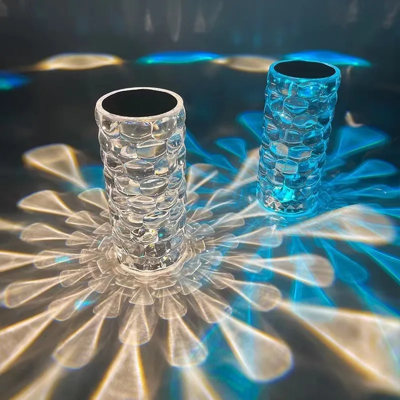 

3/16 Colors LED Crystal Atmosphere Lamp Romantic Bedside Lamp Water Drop Diamond Touch Night Light USB Rechargable Table Lamp