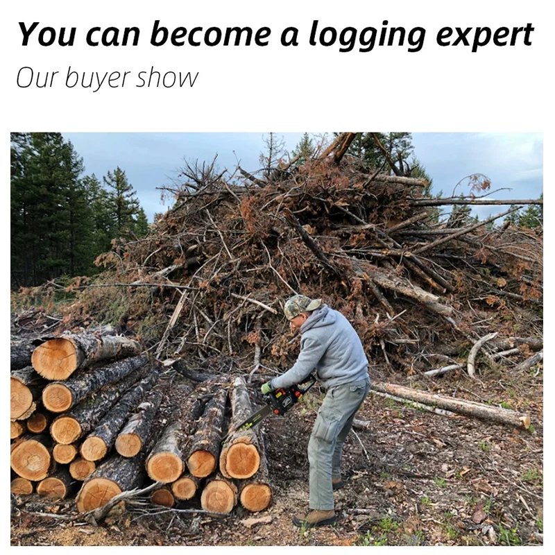 Hochleistungs-Hand-Benzinkettensäge, 9800 W, 87 CC, Zweitakt-Benzin-Holzfällersäge für die Arbeit im Freien, Lgging-Säge