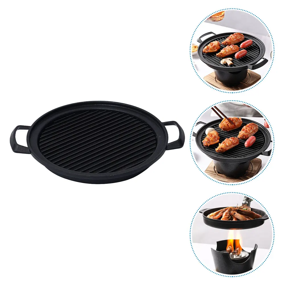 

1 шт. сковорода для барбекю с антипригарным покрытием, противень для гриля, черный противень для выпечки, сковорода для приготовления пищи в помещении, сковорода для барбекю, инструмент для жарки барбекю
