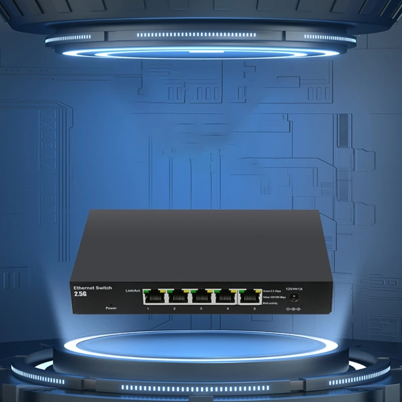 5-poorts 2,5 GHz Gigabit desktopswitches Box Buffervrij Snelle bestandsoverdracht en entertainment LagFree 2,5 GHz HUB