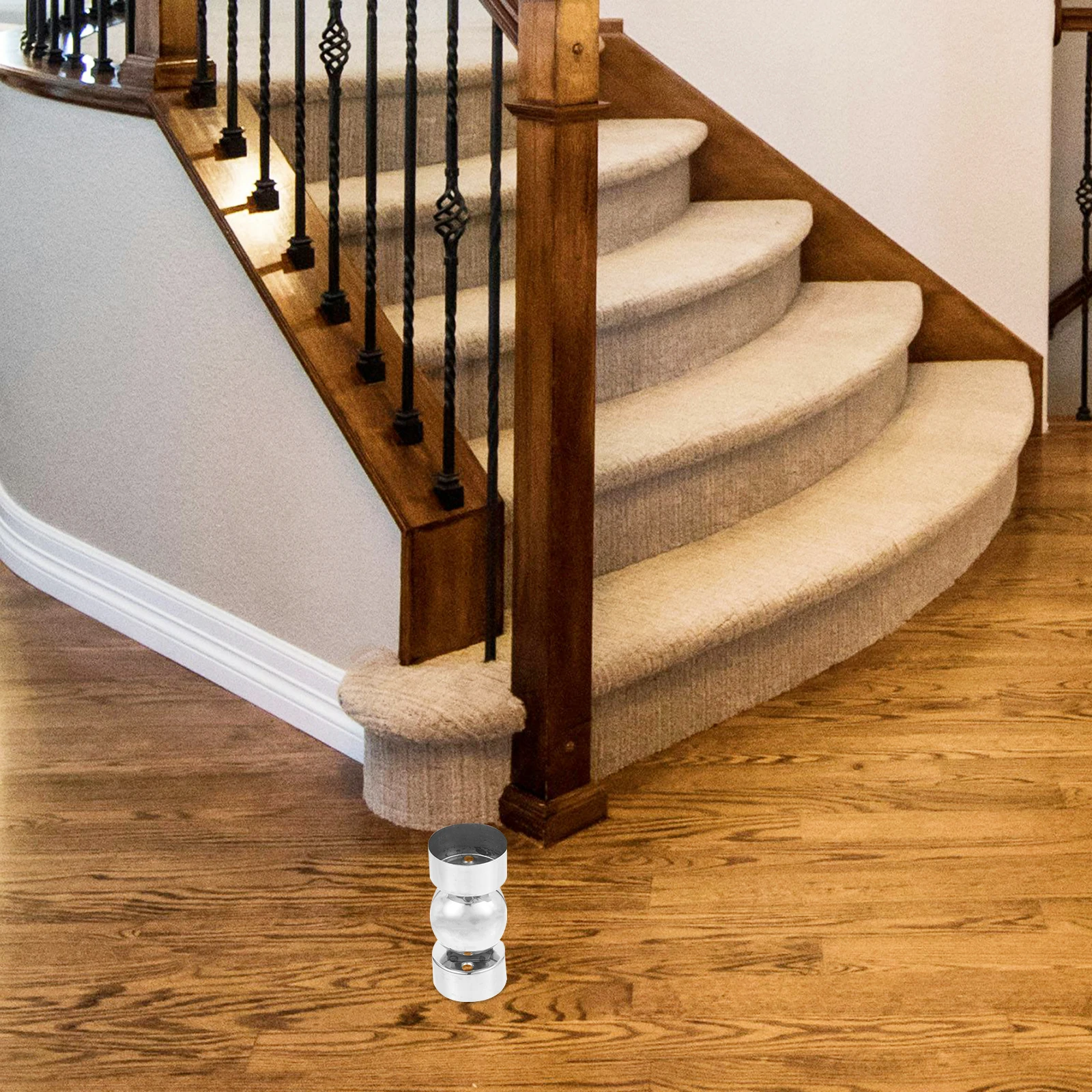 

2Pcs Stainless Steel Handrail End Caps Durable Round Stairway Handrail End Covers for Wooden Plastic Handrails