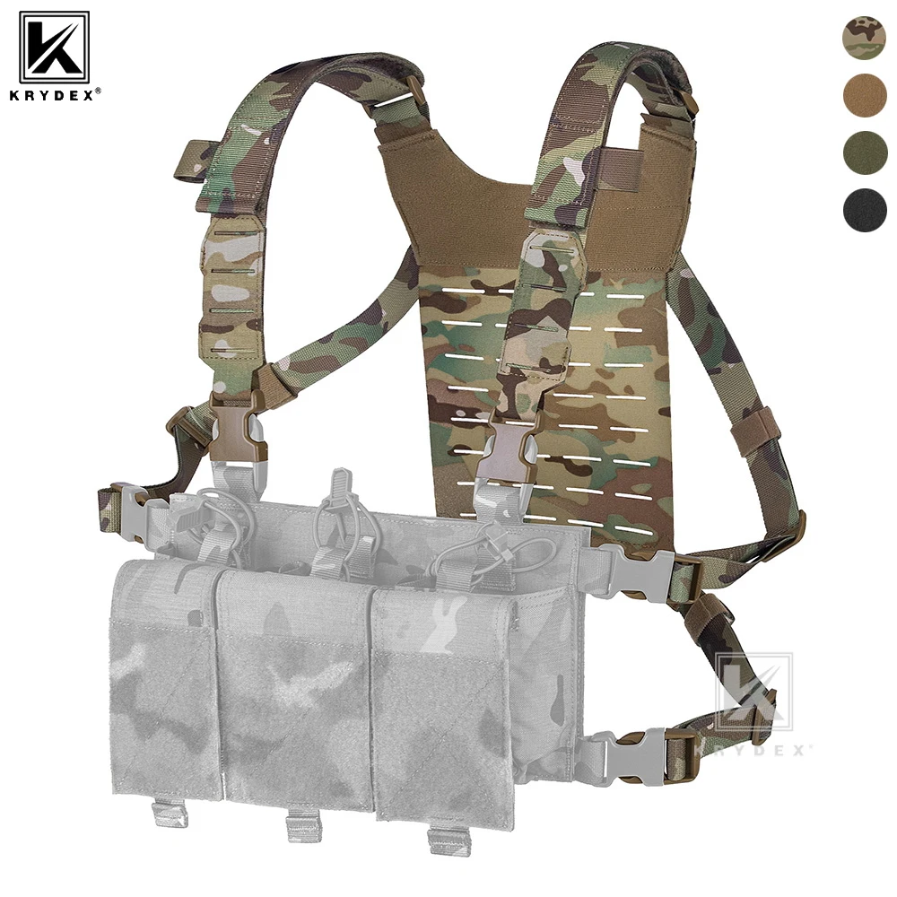 

Тактическая нагрудная платформа KRYDEX с плечевым ремнем и задней MOLLE-панелью, дополнительная система крепления, аксессуары для тактического снаряжения и страйкбола