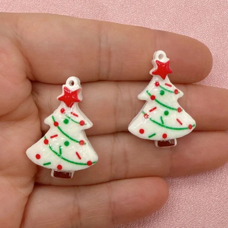20pcs resin Christmas pendants, DIY jewelry making earrings, necklaces, keychains, jewelry accessories