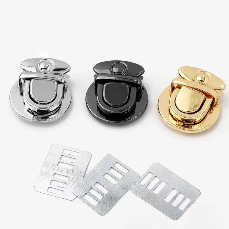 5Pcs Metal Press Turn Lock Clasp Bag Hardware Buckle Replacement Fastener For Handbag Purse Luggage DIY Leather Craft Accessory