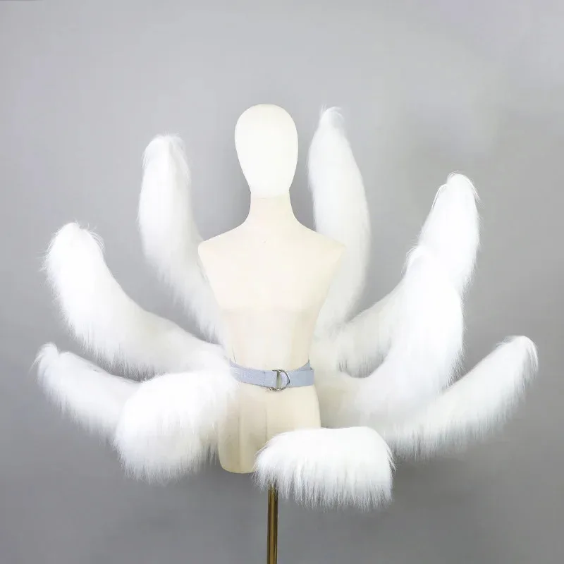 Zizi 2025 juego LOL Ahri Cosplay blanco rojo y orejas Anime Daji espíritu de nueve colas juego de rol cola de zorro fiesta de Halloween Acce