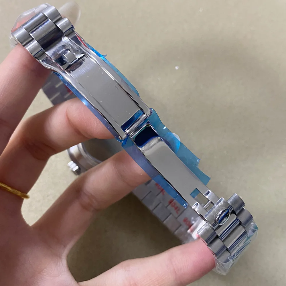 Pasek ze stali nierdzewnej 904L do zegarka Sub Log NH34 NH35, szerokość 20 mm, srebrny, solidna bransoleta prezesa z zapięciem.