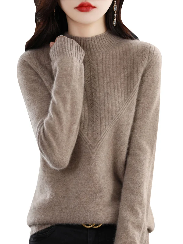 Женская трикотажная шерстяная основа irt с высоким воротником, осень-зима, новинка, модная внутренняя одежда, прямой крой, для поездок на работу...