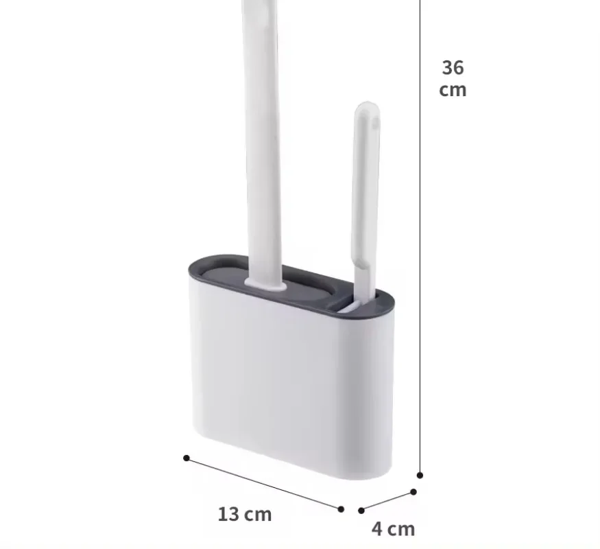 Wall Hanging Toilet Cleaning WC Brush Holder Long Handled Silicone Water Proof Quick Drying Soft Bristles Bathroom Accessories