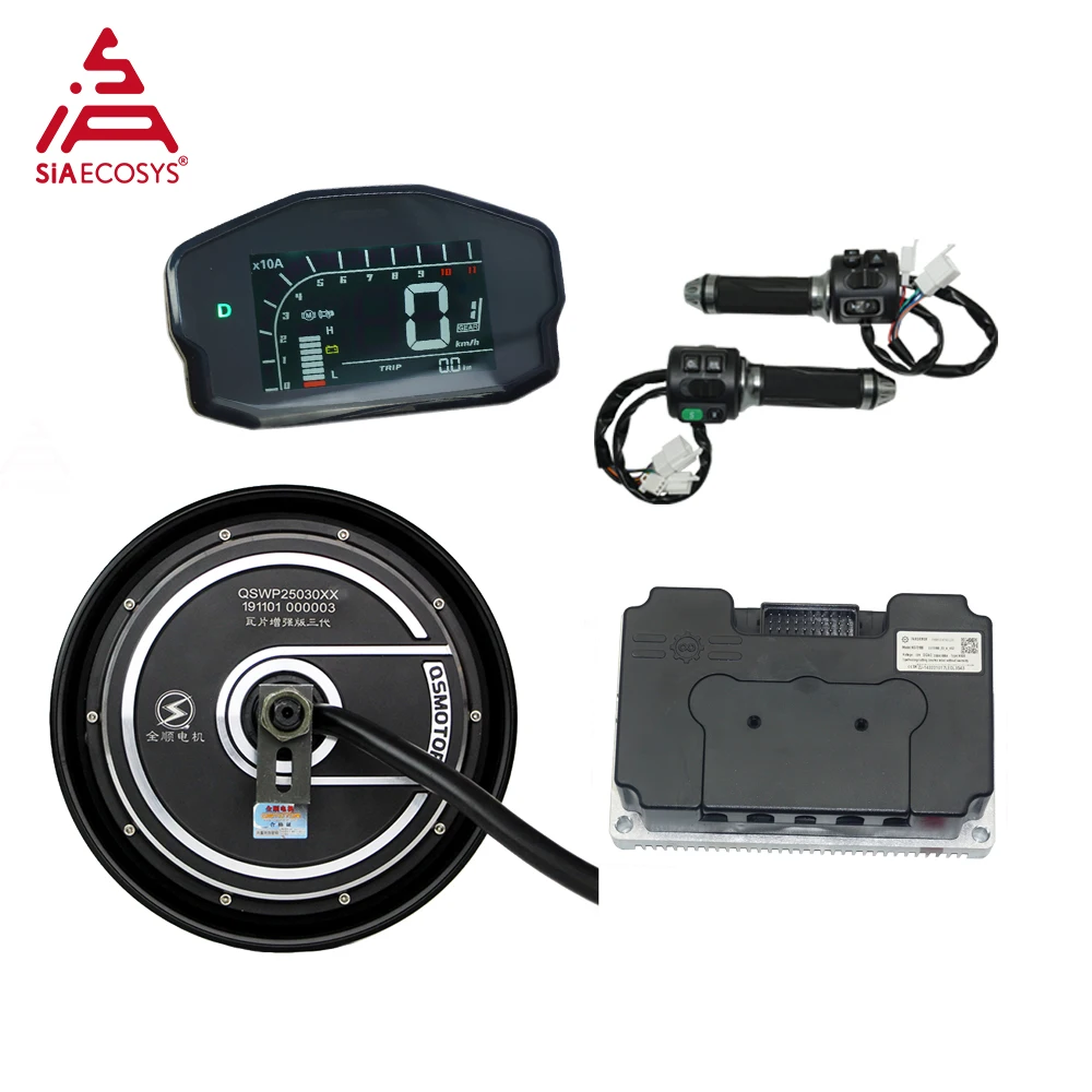 New QSMOTOR QS212 10*2.15inch 5000W 60H V4 72V Brushless Electric Hub Motor with ND72680 Controller 350A  for E-Scooter