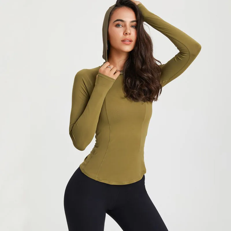Women Long Sleeve Yoga Tops Autumn Winter Running Sports top Loose Gym Workout Training Blouse Outdoor Hiking Sportswear