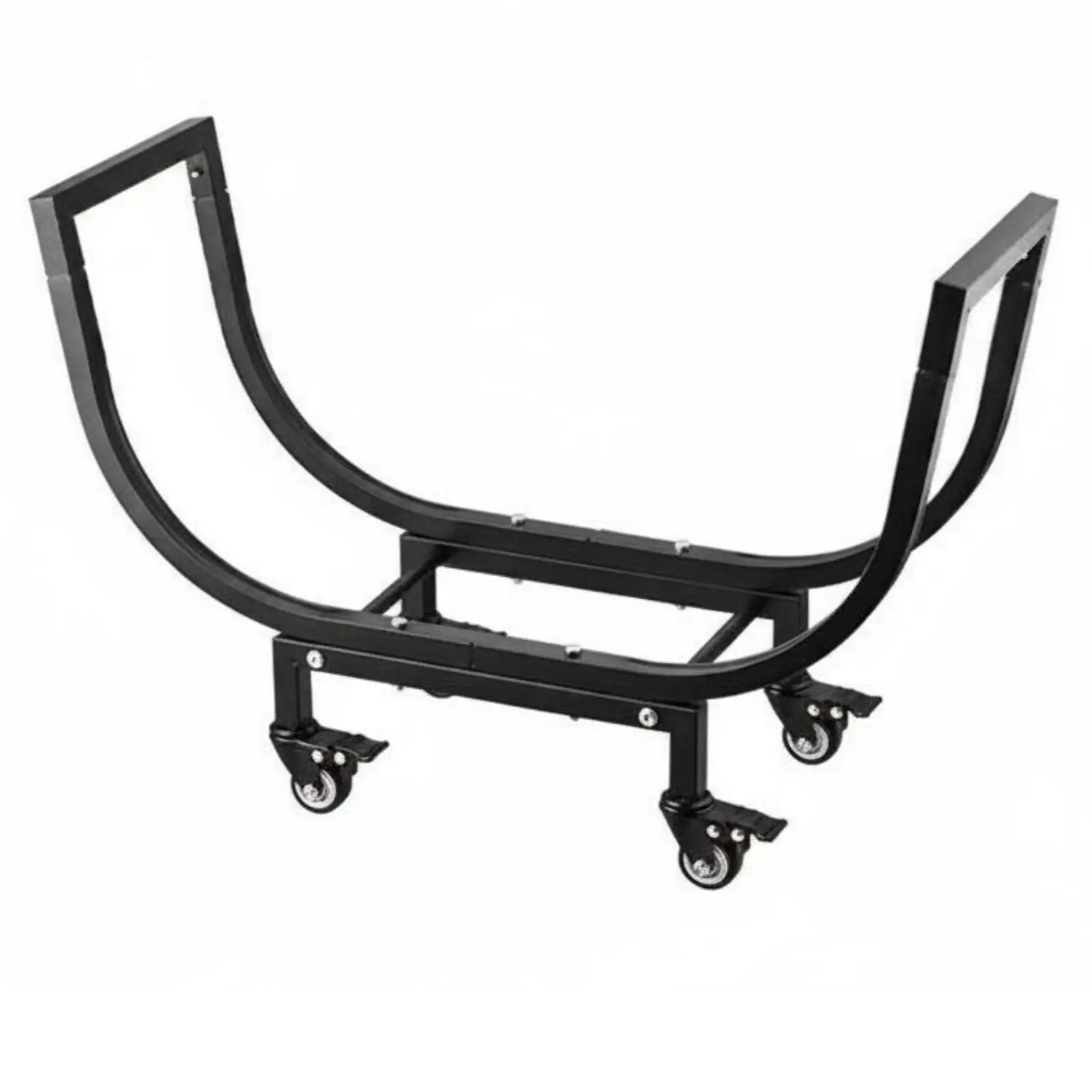 Movable Firewood Rack Portable Carbon Steel Log Organizer Sturdy Holder for Home Patio Fireplace Storage