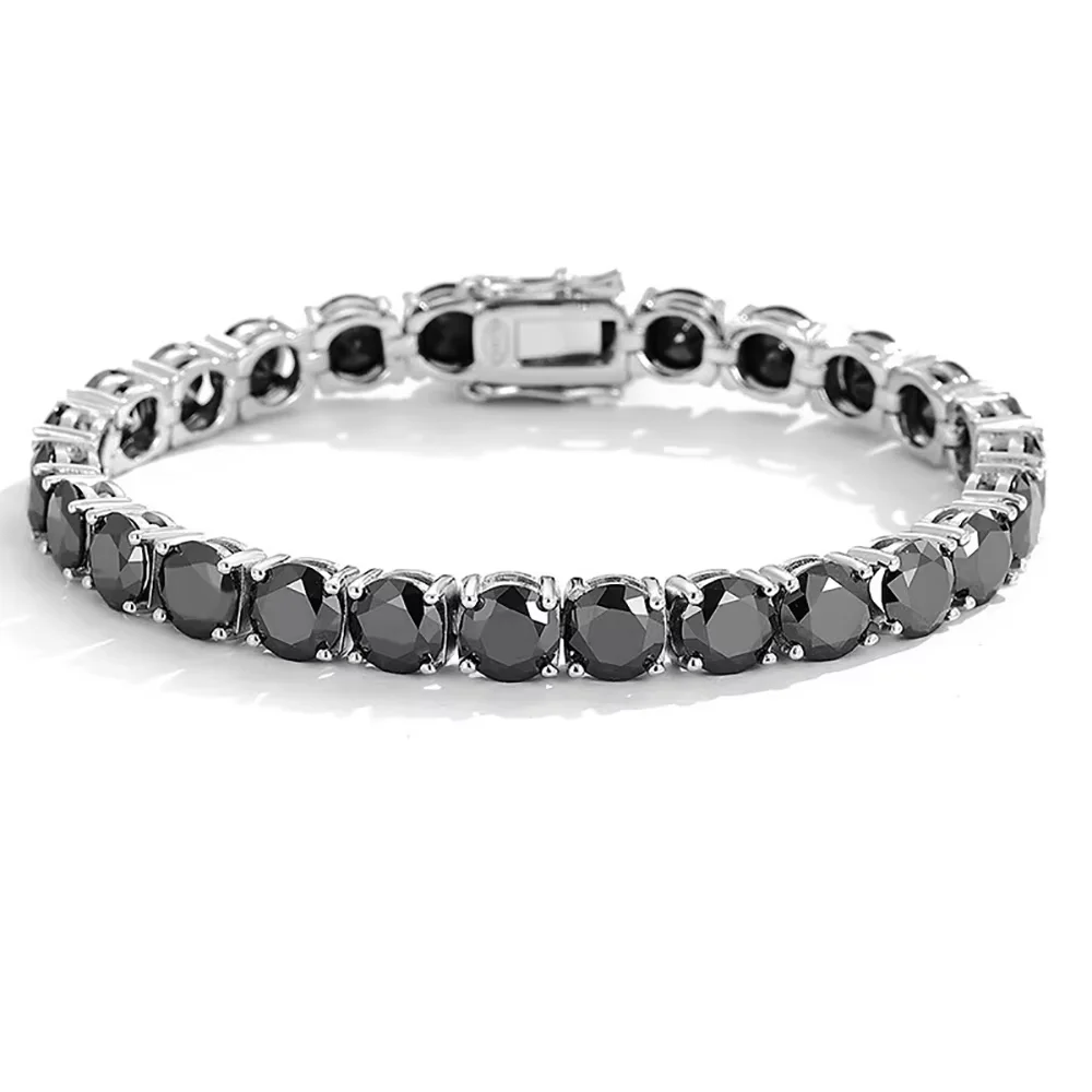 セレニティ 3mm 4mm 5mm ブラック モアサナイト テニスブレスレット