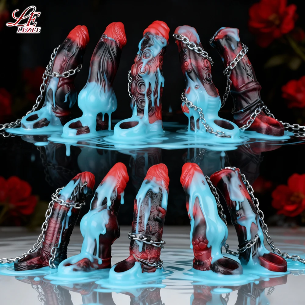 LEZEE Vibrating Penis Sleeve Thin Dildo Sheath Premium Silicone Dick Enlarger Male Enhancement Pleasure Cock Extender Sex Toys