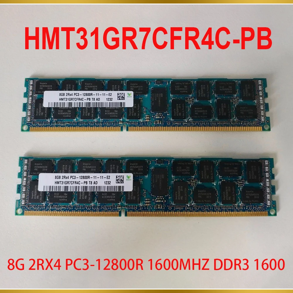 

1Pcs 8GB 8G 2RX4 PC3-12800R 1600MHZ DDR3 1600 Memory For SK Hynix RAM HMT31GR7CFR4C-PB