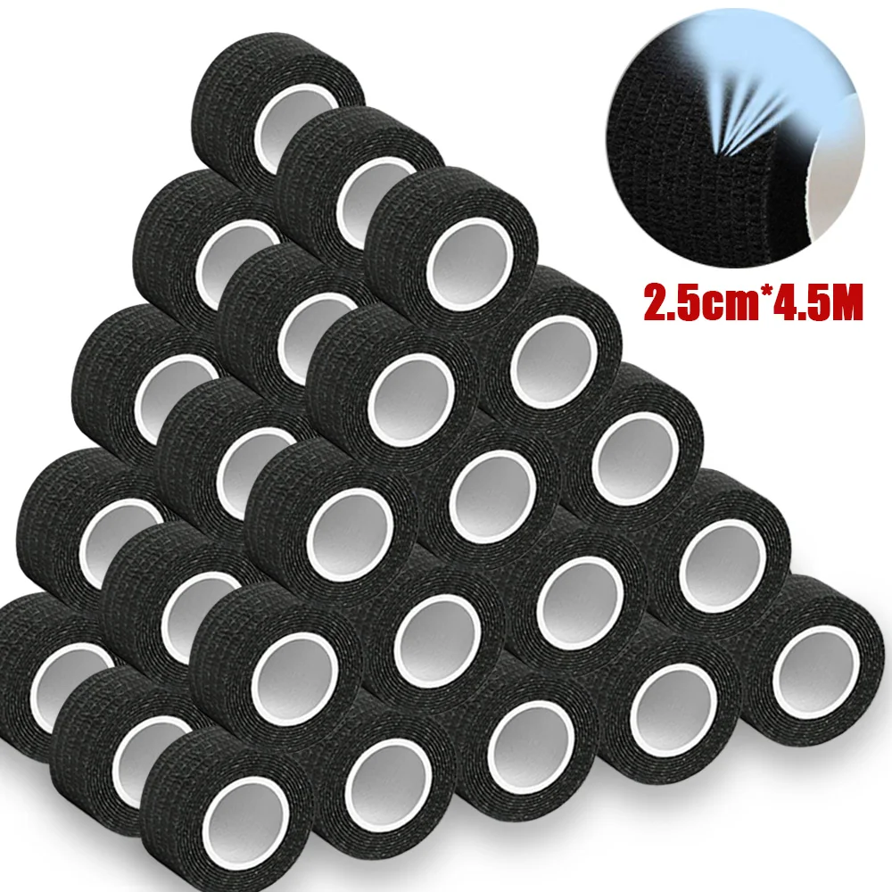 

96/48/24/12/6/2PCS Waterproof Tattoo Grip Tapes Black Bandage Cover for Pets Finger Wrist Protection Tattoo Accessories