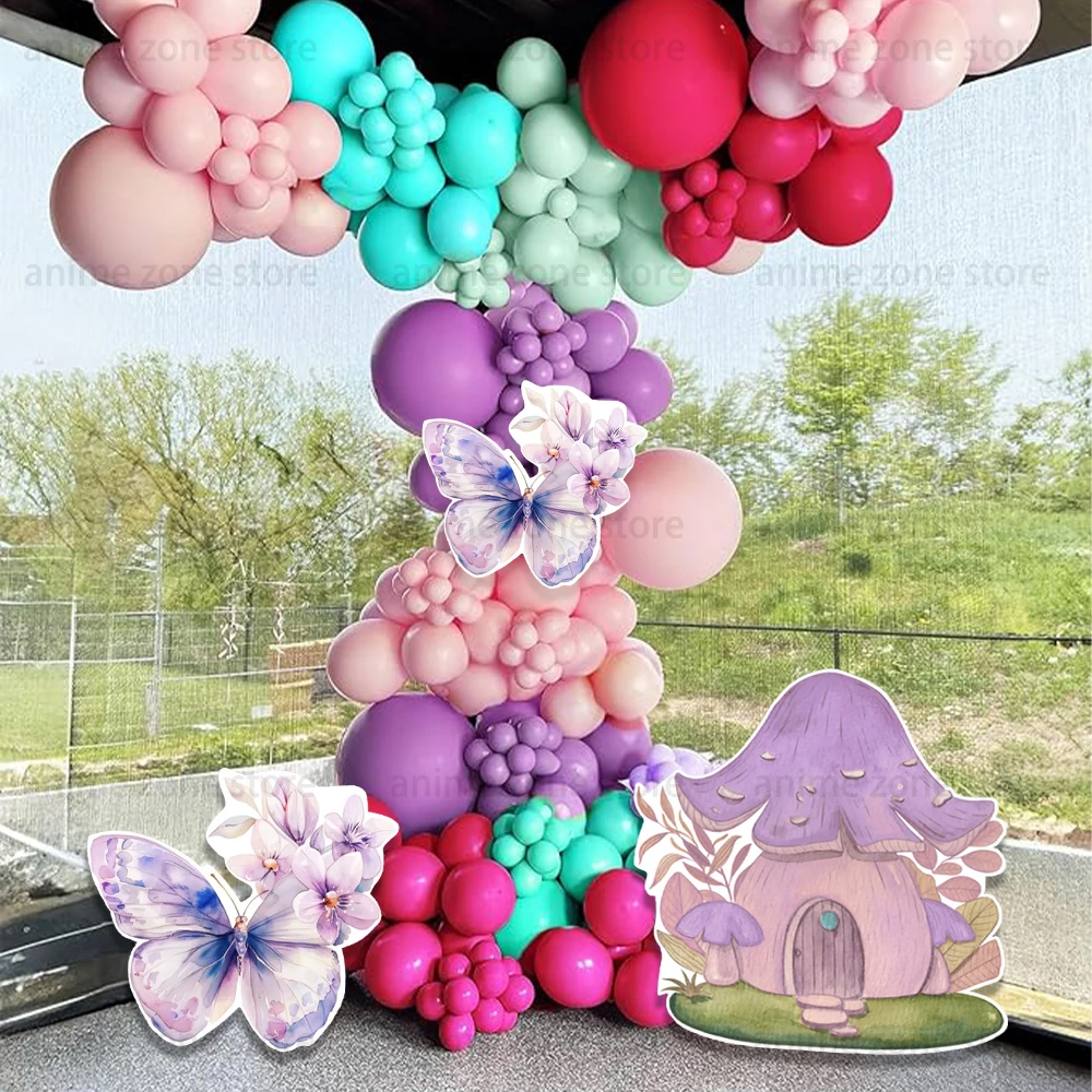 36inch Mushroom House KT Board Butterfly Cardboard Fairytale Theme Garden Birthday Party Cutout Decoratio Baby Shower Photo Prop