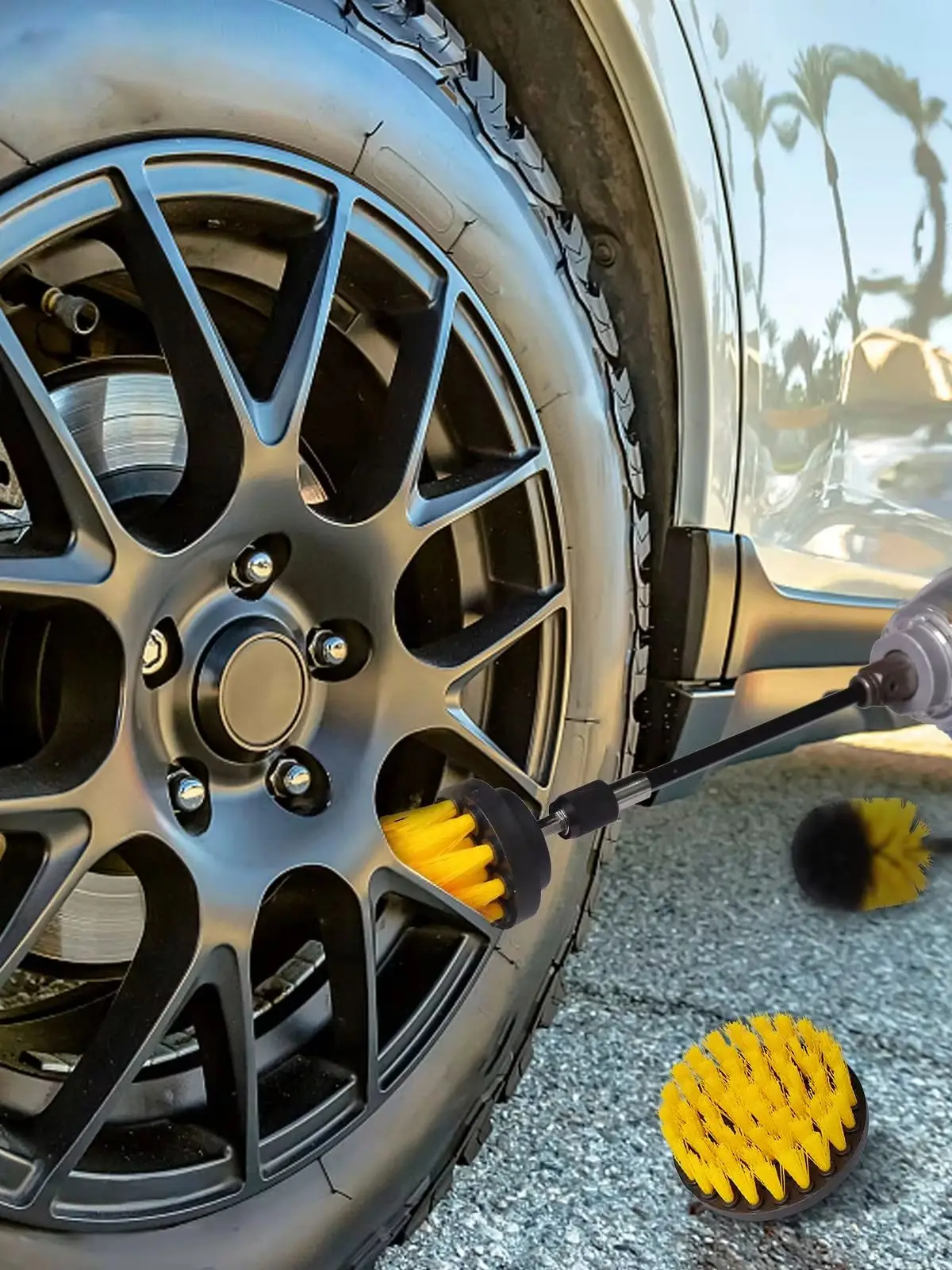 7-teiliges Bohrbürsten-Set - Bohrbürsten-Reinigungsset Power Scrubber Bürste zur Reinigung mit Verlängerungsaufsatz – Detail 5