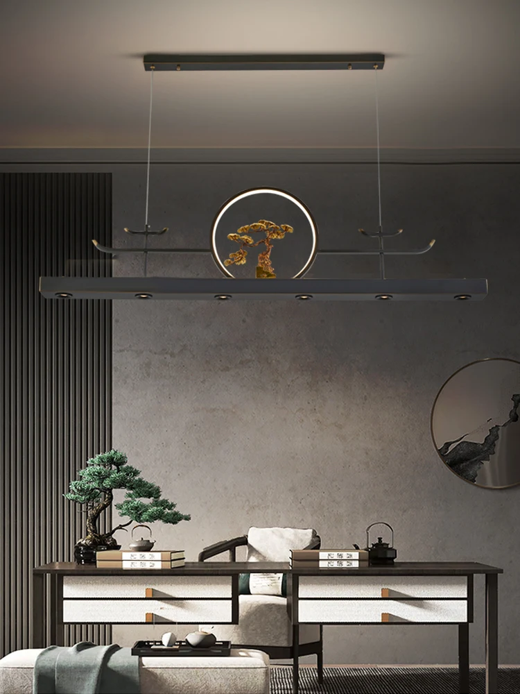 

Новая китайская люстра для чайной комнаты, дизайнерская креативная чайная композиция, украшение в стиле дзен, ретро чайная настольная лампа