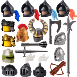 MOC Medieval Knights Helmets Building Blocks Kit Soldiers Army Accessories Bricks Toys Boys Gift