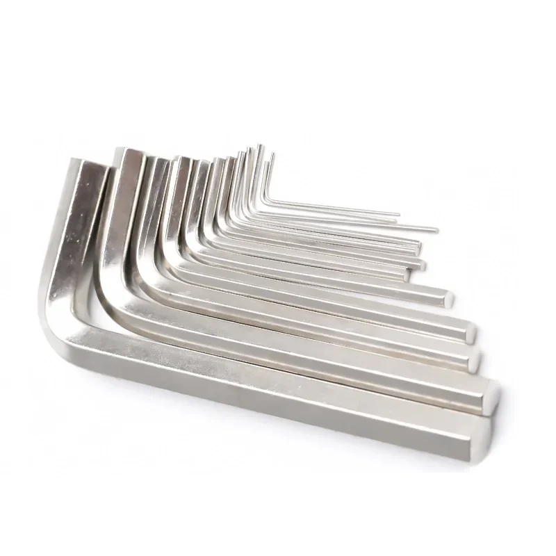 Llave Allen de pulgadas en forma de L, llave hexagonal de cabeza plana niquelada 1/16 5/64 3/32 1/8 5/32 3/16 7/32 1/4 5/16 3/8 1/2 9/16 herramienta de reparación