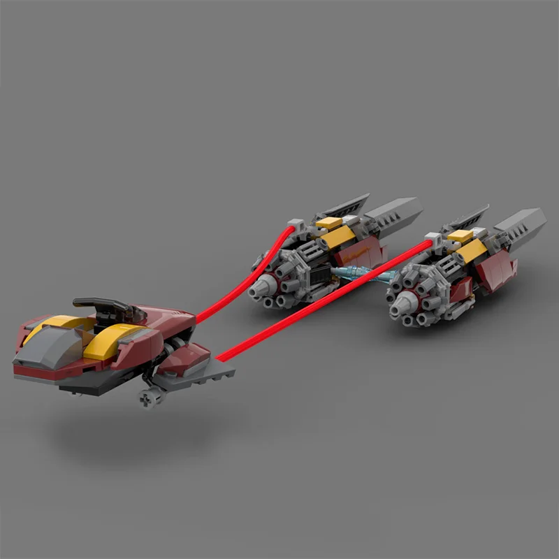 Bricklink MOC Star Movie Land Airship Podracer Speeder Bike Antigravity Motorcycle Sets Building Blocks Kid Toys Gift