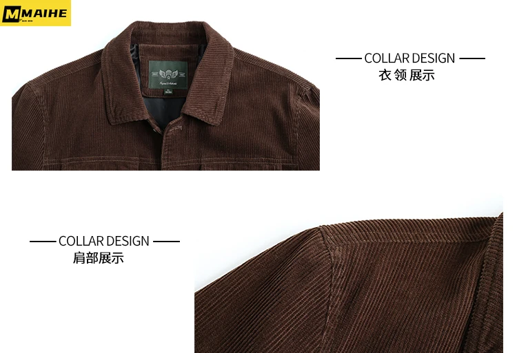 Autumn/Winter Light luxury men\'s jacket High quality classic fashion lapel corduroy jacket 2023 new vintage Harajuku cargo coat