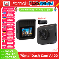 70mai Dash Cam A400 1440P Car DVR 145° FOV Dual Channel Video Recorder 24H Parking Monitor Night Vision APP Control Style Design