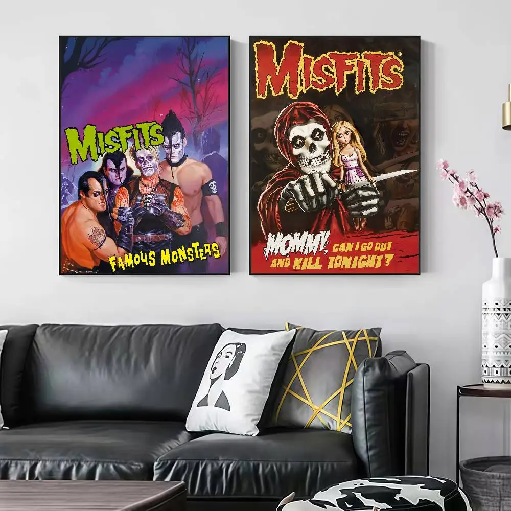 Band M-Misfits Famous Monsters Peelable Self-adhesive Poster Stickers Are Suitable For Frameless Wall Decoration In A Room